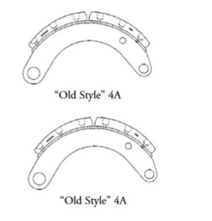 SHOE W/LINING (1 PER WHEEL REQUIRED) FOR 12 1/4” X 4” (OLD STYLE)